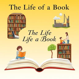 Create a captivating book cover titled 'The Life of a Book'