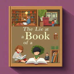 Illustrate a book cover titled 'The Life of a Book'