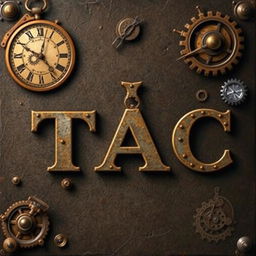 Create an image that features the text 'TIC TAC' in a steampunk style