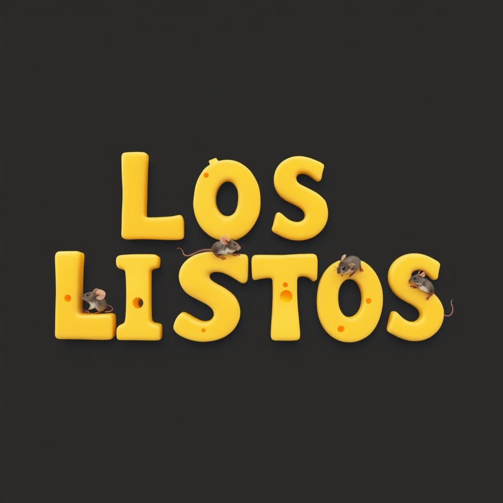 Generate an image that spells out the words 'LOS LISTOS' using letters made of cheese