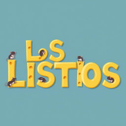 Generate an image that spells out the words 'LOS LISTOS' using letters made of cheese