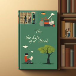 Design a book cover titled 'The Life of a Book'