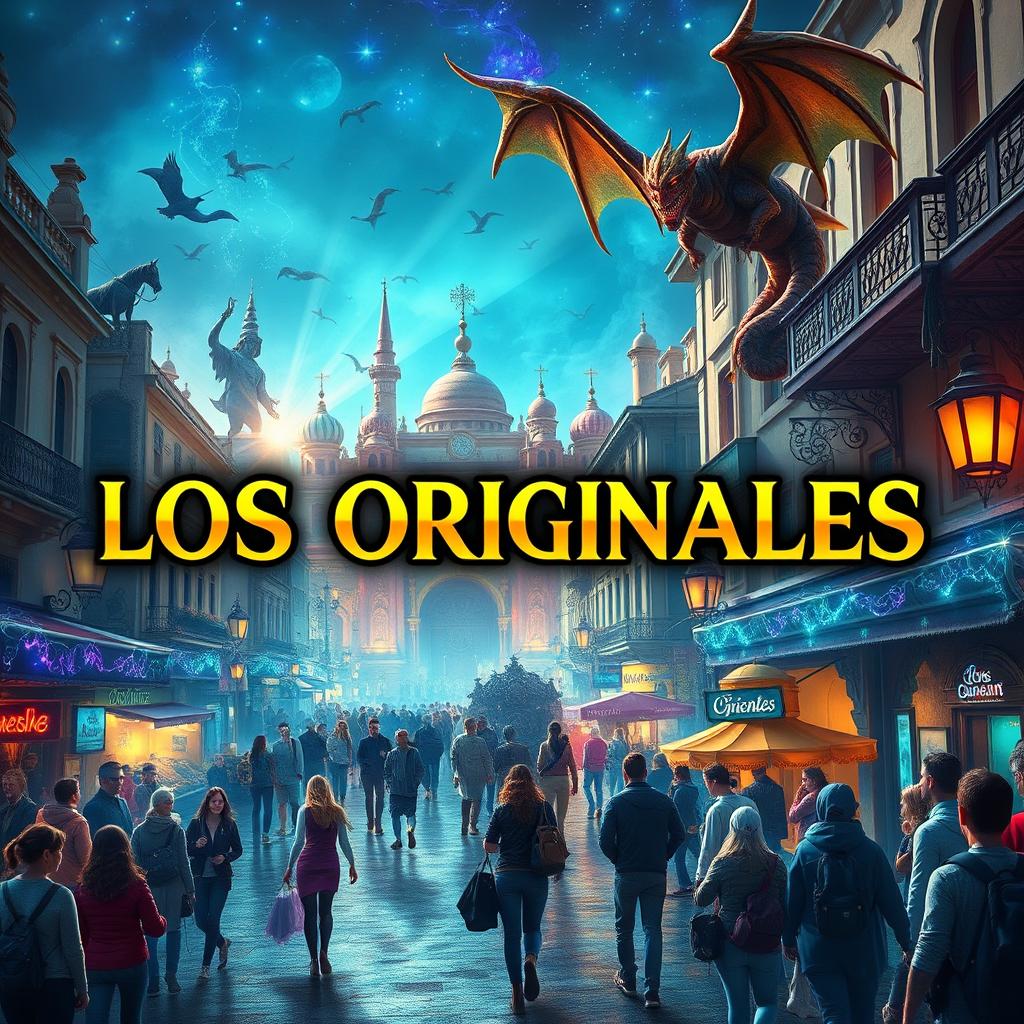 Create a fantasy-style image with the text 'LOS ORIGINALES' prominently displayed