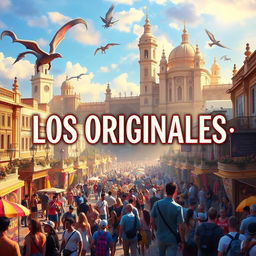 Create a fantasy-style image with the text 'LOS ORIGINALES' prominently displayed