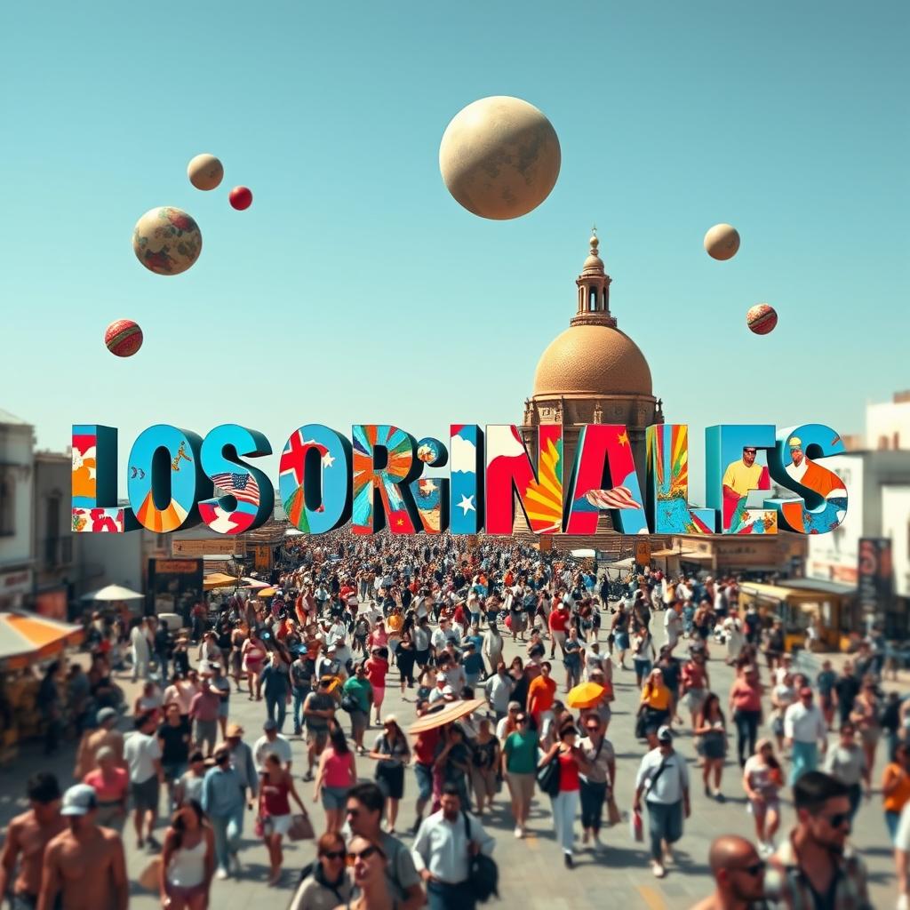 Create a surreal image with the text 'LOS ORIGINALES' prominently displayed