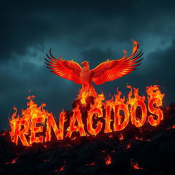 Create an image with the text 'LOS RENACIDOS' written in flames