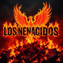 Create an image with the text 'LOS RENACIDOS' written in flames