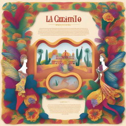 Create an image with the text 'LA CREACION' prominently displayed in an elegant font