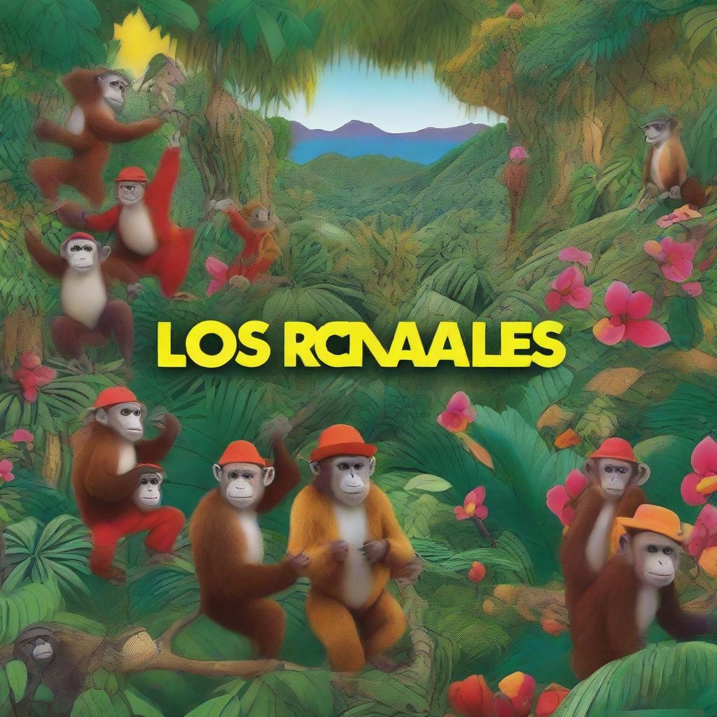 A vibrant scene featuring the text 'LOS IRRACIONALES' prominently displayed