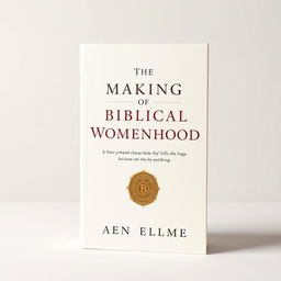 Create a photorealistic, simple, and elegant book cover for 'The Making of Biblical Womanhood'