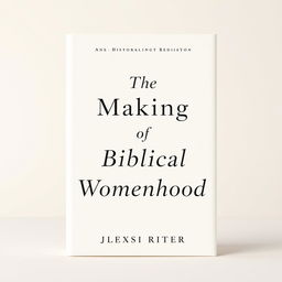 Create a photorealistic, simple, and elegant book cover for 'The Making of Biblical Womanhood'