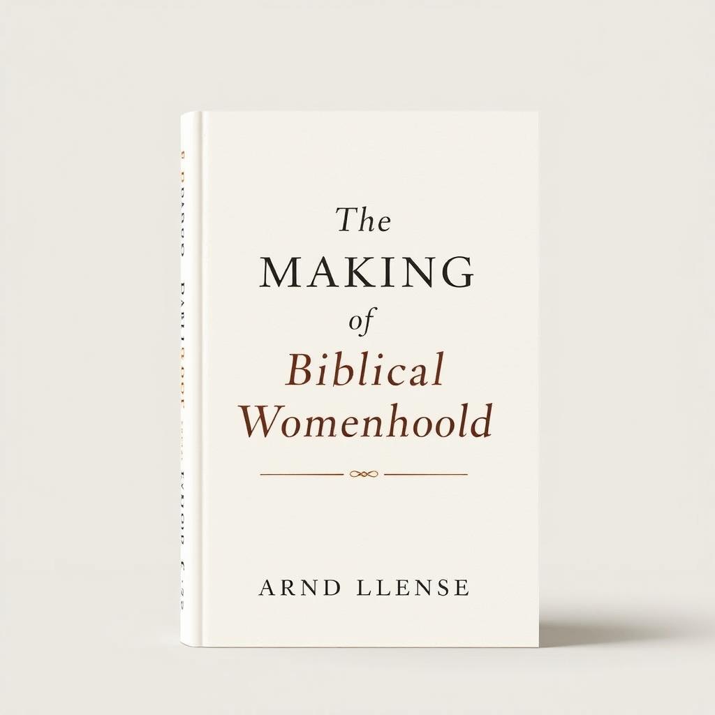 Create a photorealistic, simple, and elegant book cover for 'The Making of Biblical Womanhood'