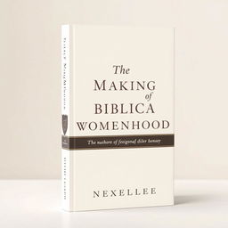 Create a photorealistic, simple, and elegant book cover for 'The Making of Biblical Womanhood'