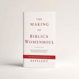 Create a photorealistic, simple, and elegant book cover for 'The Making of Biblical Womanhood'