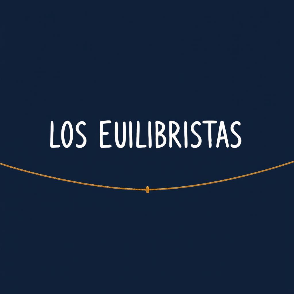 The text 'LOS EQUILIBRISTAS' written above a tightrope