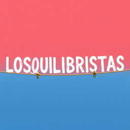 The text 'LOS EQUILIBRISTAS' written above a tightrope