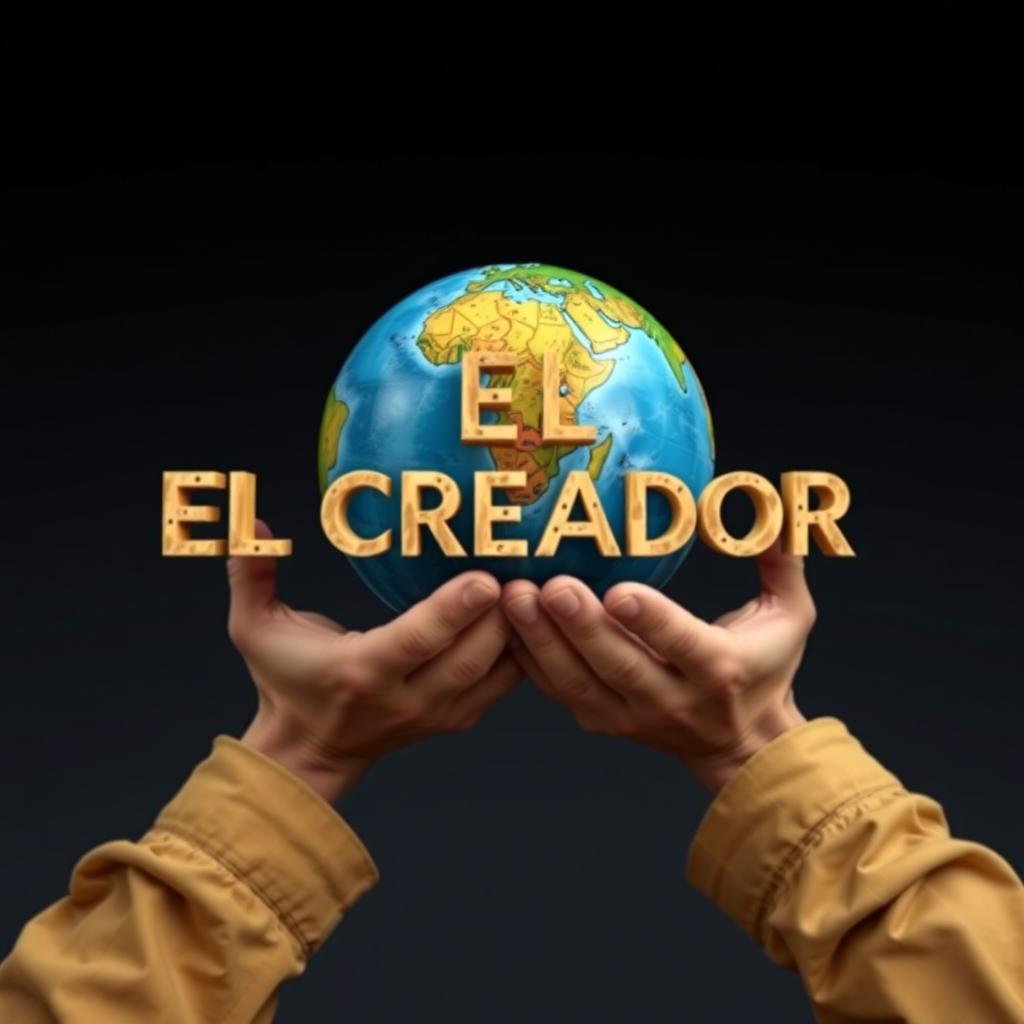 The text 'EL CREADOR' written with a globe held in hands