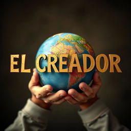 The text 'EL CREADOR' written with a globe held in hands