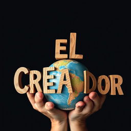 The text 'EL CREADOR' written with a globe held in hands