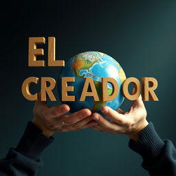 The text 'EL CREADOR' written with a globe held in hands