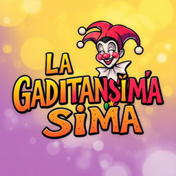 Create an image featuring the text 'LA GADITANíSiMA' with a harlequin character