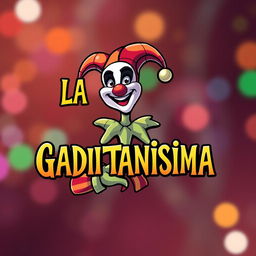 Create an image featuring the text 'LA GADITANíSiMA' with a harlequin character