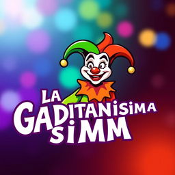 Create an image featuring the text 'LA GADITANíSiMA' with a harlequin character