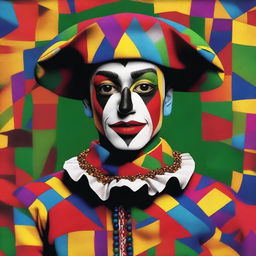 Create an image featuring the text 'LA GADITANíSIMA' with a realistic harlequin