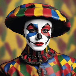 Create an image featuring the text 'LA GADITANíSIMA' with a realistic harlequin