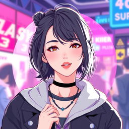 A female version of Felix Lee from Stray Kids, portrayed as attractive and stylish