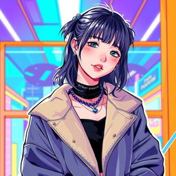 A female version of Felix Lee from Stray Kids, portrayed as attractive and stylish