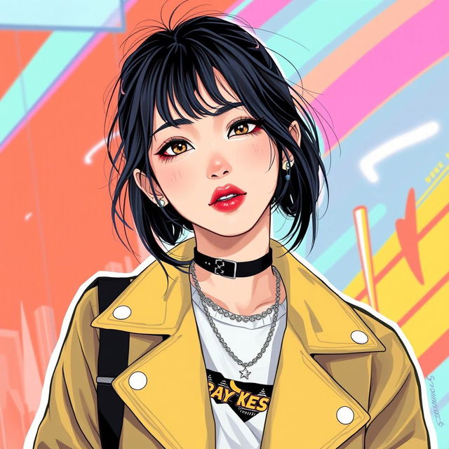 A female version of Felix Lee from Stray Kids, portrayed as attractive and stylish