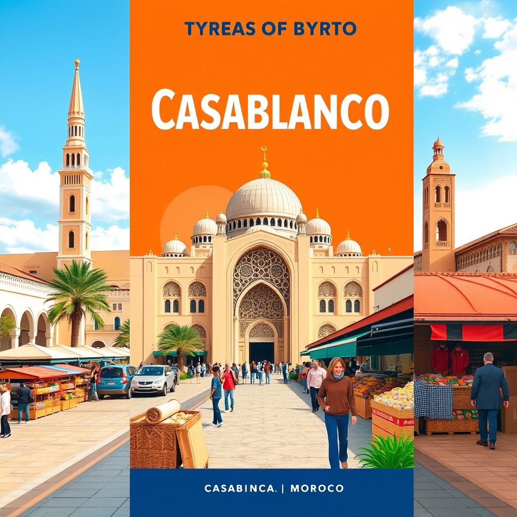 A visually appealing guide cover for visitors to Casablanca, Morocco