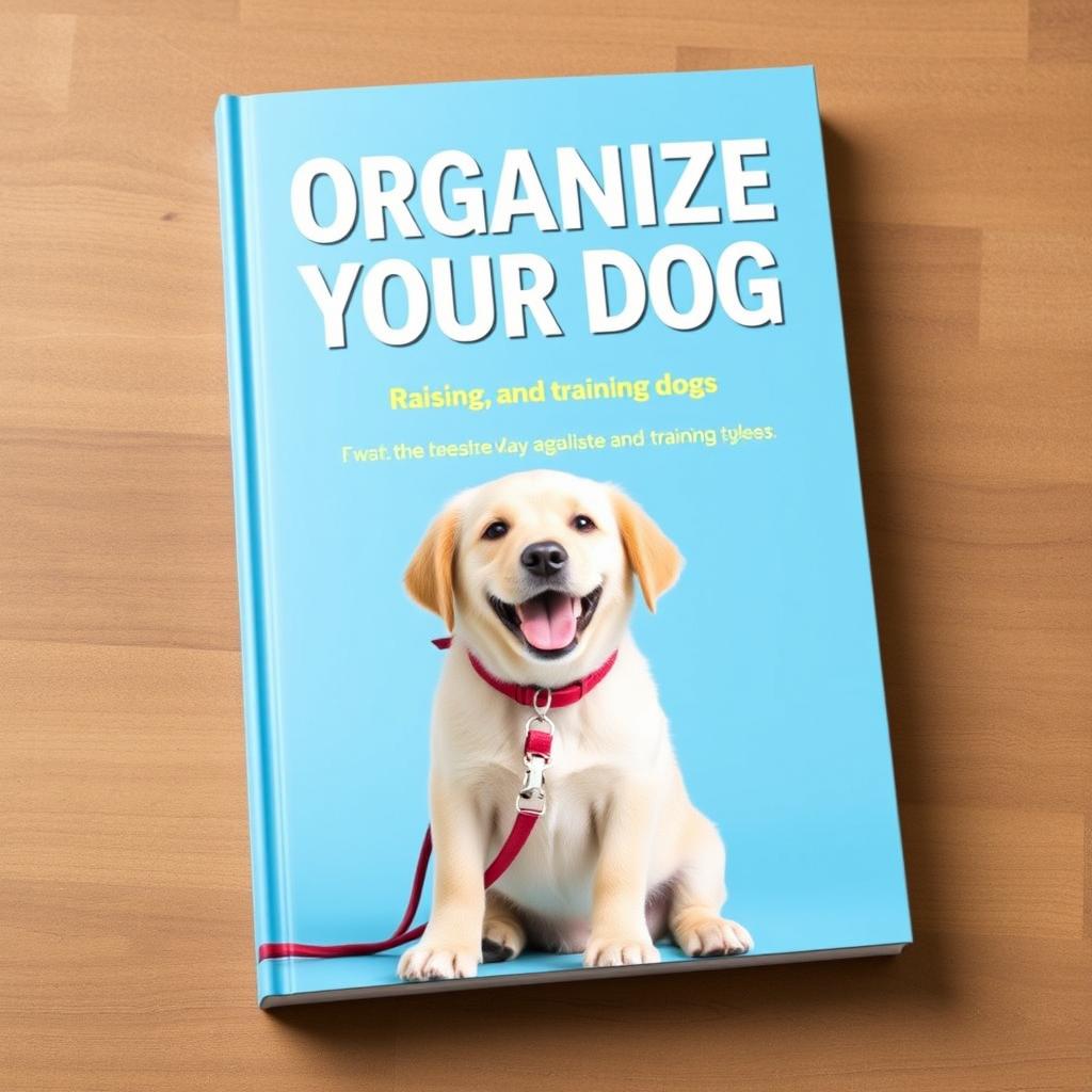 Create a book cover for a book titled 'Organise Your Dog' about raising and training dogs