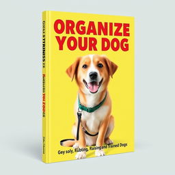 Create a book cover for a book titled 'Organise Your Dog' about raising and training dogs