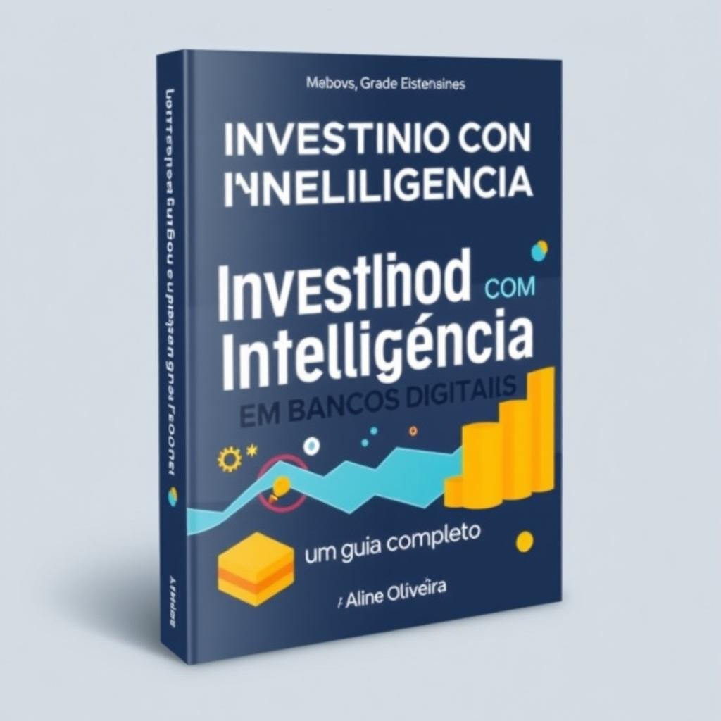 Create a book cover for a book titled 'Investindo com Inteligência em Bancos Digitais: Um Guia Completo' with the author's name being Aline Oliveira