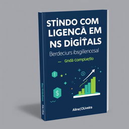 Create a book cover for a book titled 'Investindo com Inteligência em Bancos Digitais: Um Guia Completo' with the author's name being Aline Oliveira