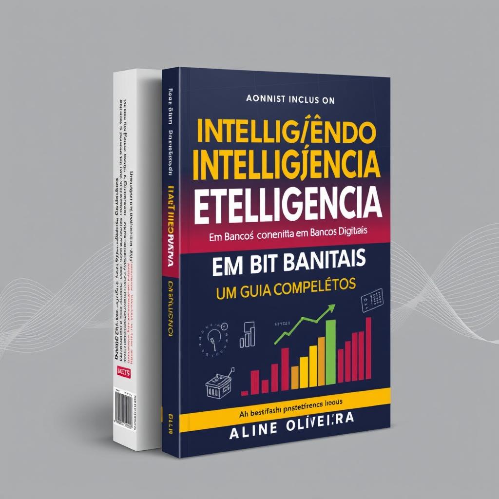 Create a book cover for a book titled 'Investindo com Inteligência em Bancos Digitais: Um Guia Completo' with the author's name being Aline Oliveira