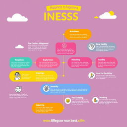 A visually appealing roadmap to happiness, showcasing 10 strategies to live your best life