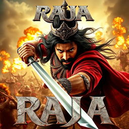 An action film poster featuring a king named Raja