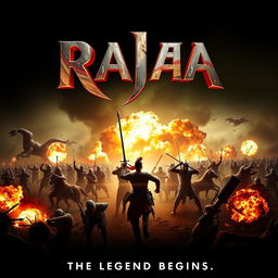 An action film poster for a movie titled 'RAJA'