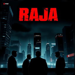 An action film poster for a movie titled 'Raja' with a thrilling theme involving businessmen