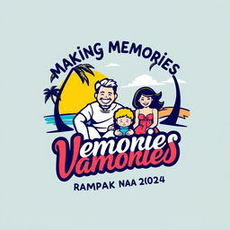 Create a T-shirt design for 'Making Memories Family Vacation Rampak Naong 2024'