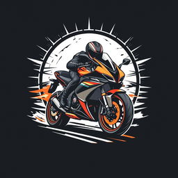 A stylish t-shirt design featuring a sleek motorcycle