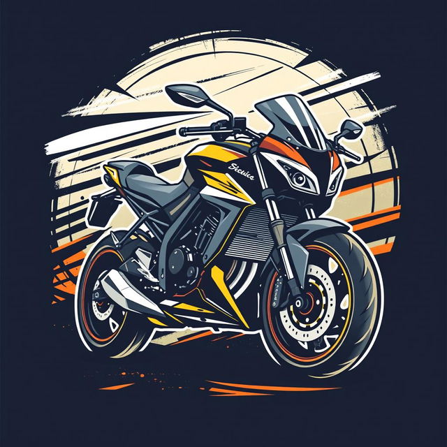 A stylish t-shirt design featuring a sleek motorcycle