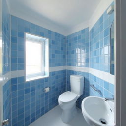 A square shower room with a toilet, window, and sink