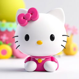 A 3D rendering of Hello Kitty, the popular cartoon character