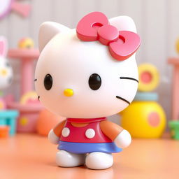 A 3D rendering of Hello Kitty, the popular cartoon character