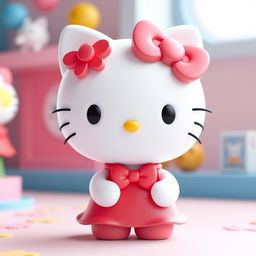 A 3D rendering of Hello Kitty, the popular cartoon character