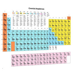 A detailed and colorful periodic table of chemical elements